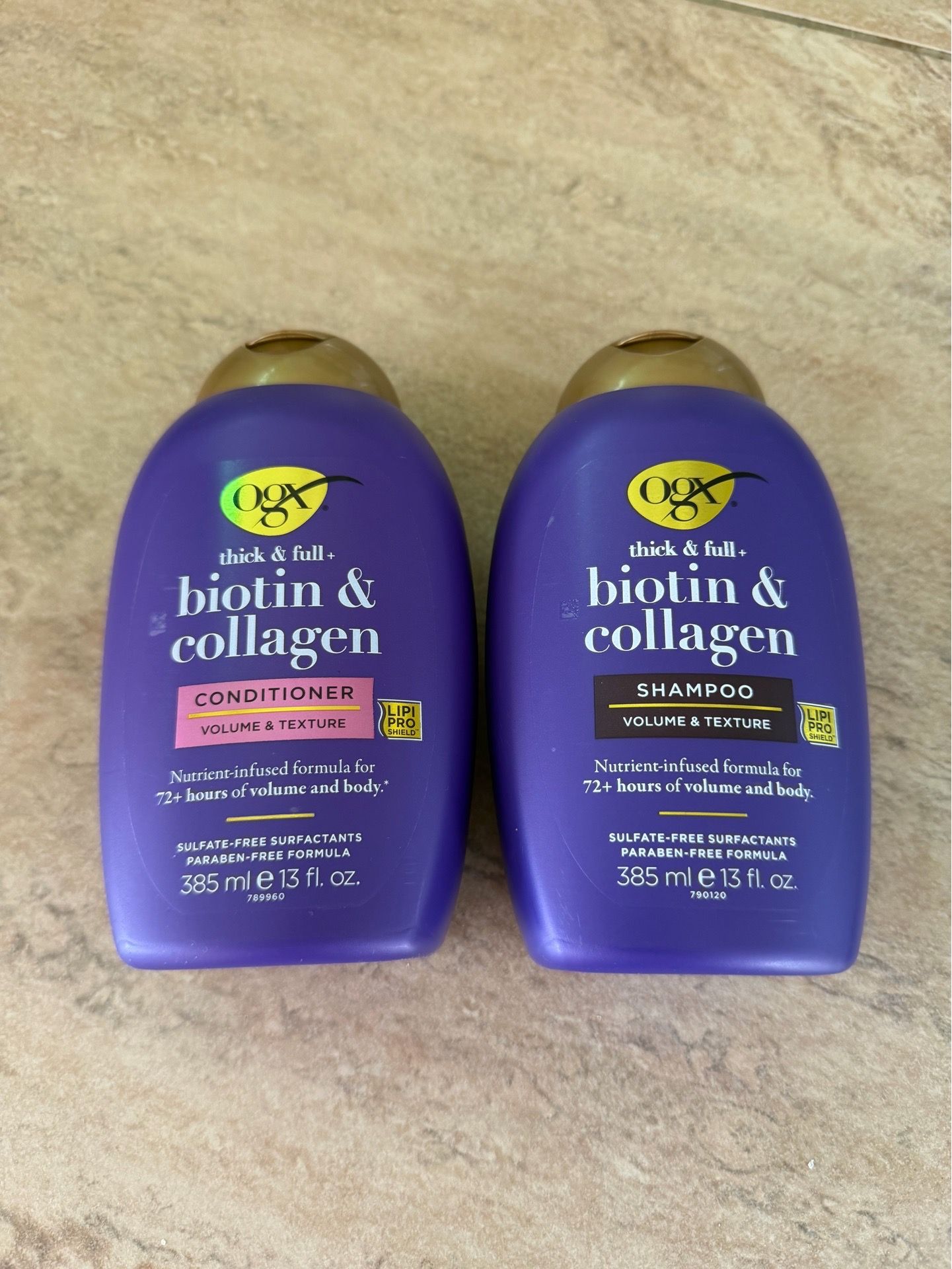 OGX Thick and Full Biotin and Collagen Volume & Texture Shampoo & Conditioner Set 13 fl. oz