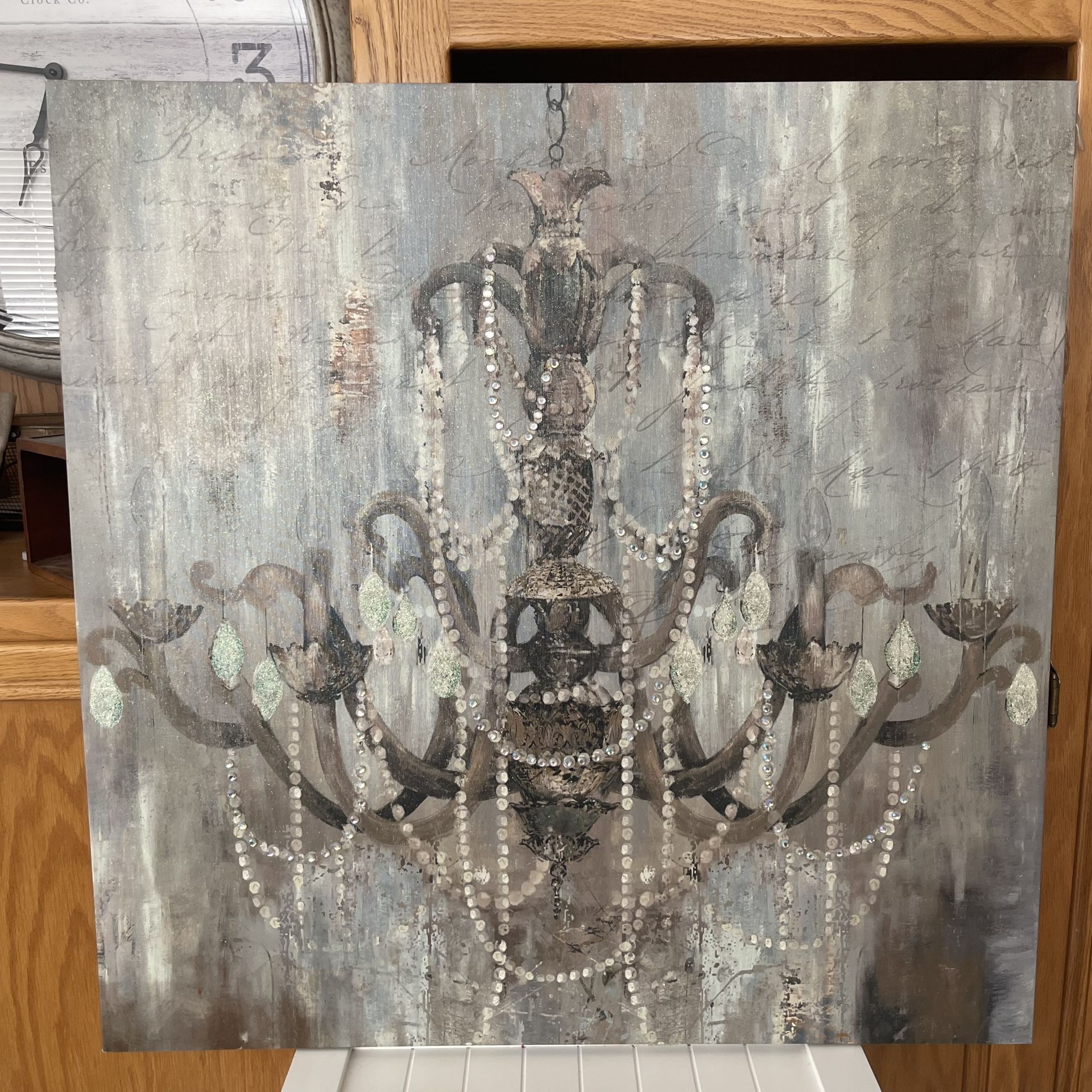 Kirkland Signature Art Canvas Chandelier with Glitter Decoration