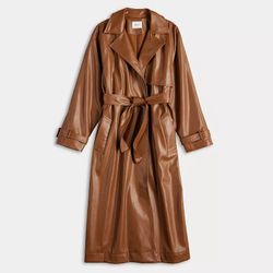 Women's Nine West Faux Leather Trench Coat