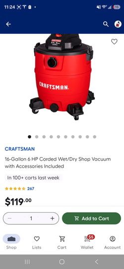 16 gal shop vac