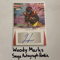 Woody Marks Houston Texans RB Sage Short Print Autograph Insert Rookie Card. 