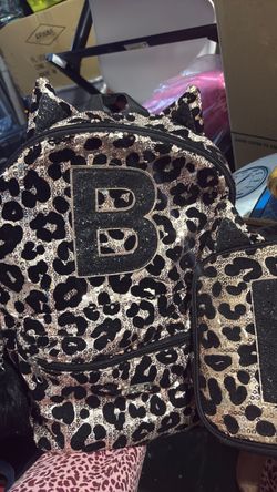 Letter B sequin Justice bookbag and lunch bag