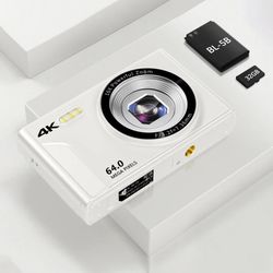 4K & 64MP Digital Camera, Auto Focus Digital Camera, Compact & Portable Mini Camera with 32G Memory Card and 2.8" IPS Screen 