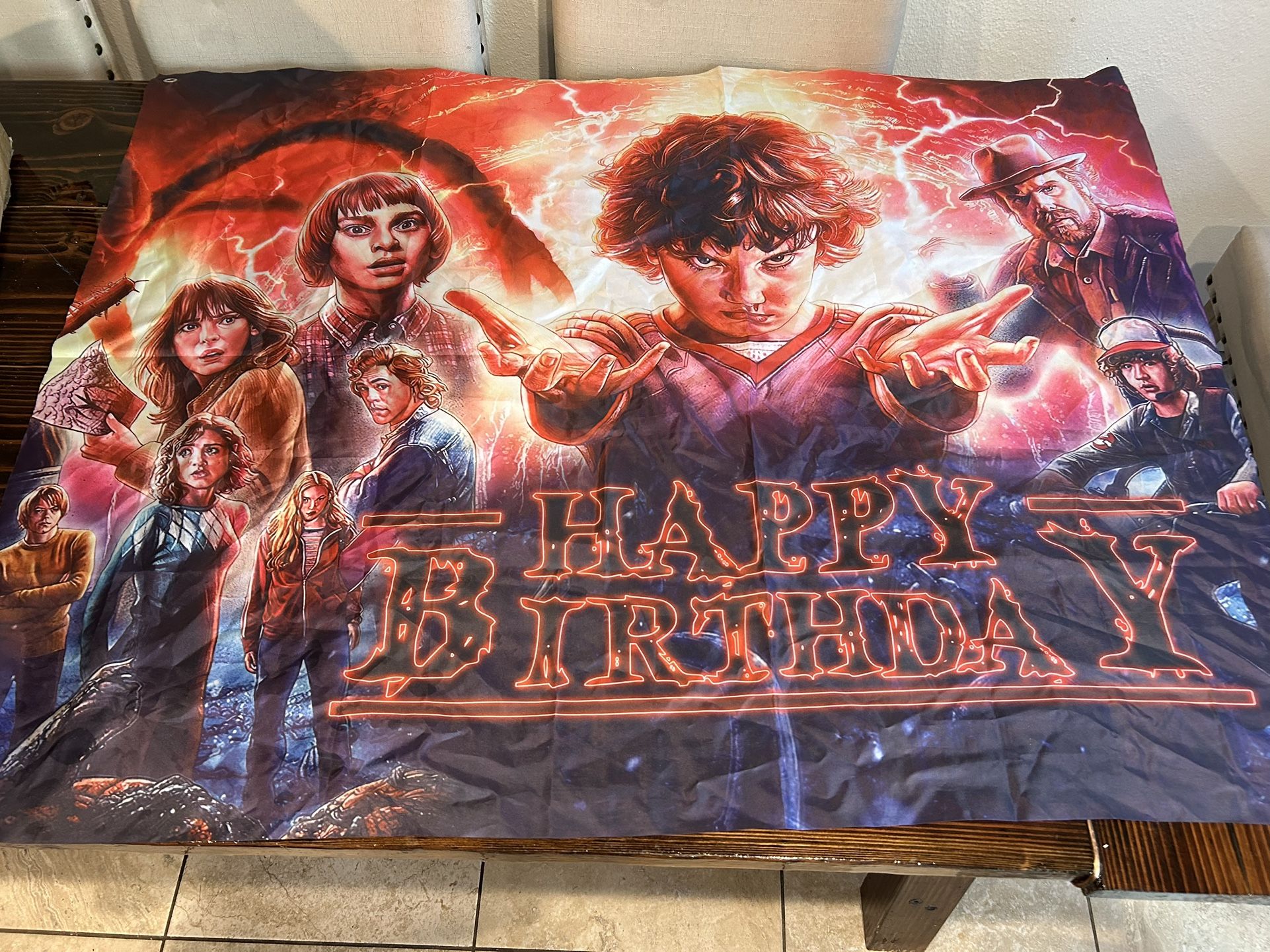 Stranger Things Birthday Banner