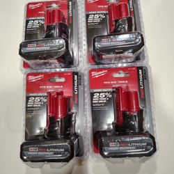 Milwaukee M12 XC5.0 Batteries 65 Each 