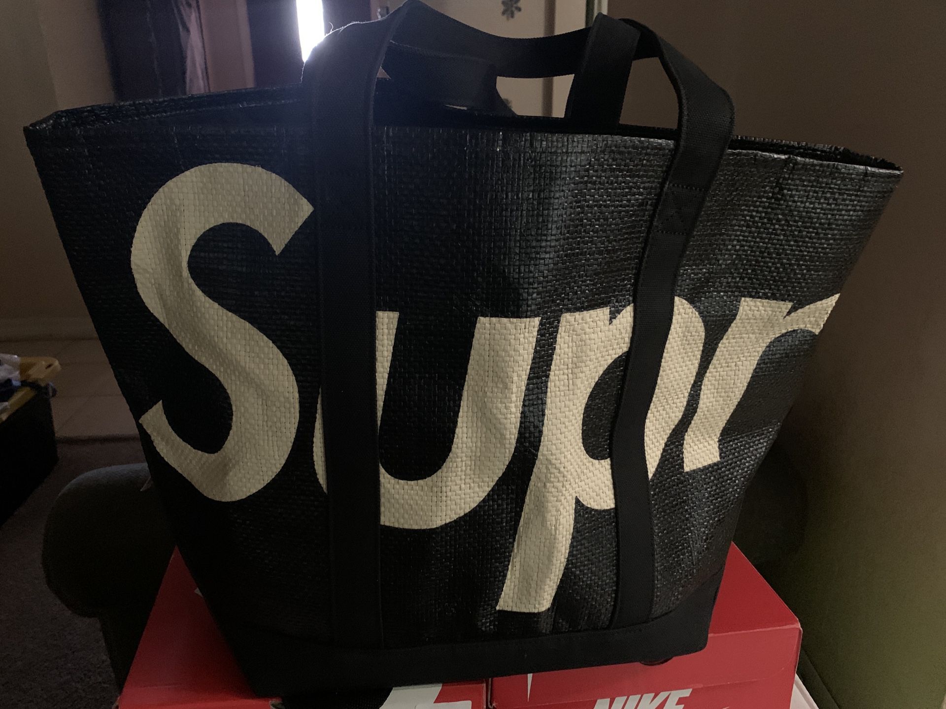 Supreme Raffia Tote Bag