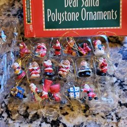 Vintage Set Of 18 Dear Santa Pystone Ornaments