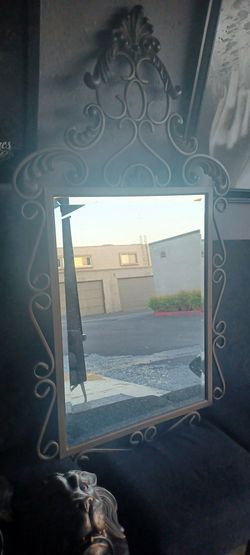 Large Heavy Wrought Iron Mirror 