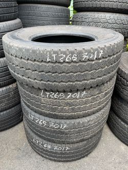 LT265/70R17 Firestone 265/70/17 LT set of matching 4 tires in great condition 300$ for 4 tires plus tax . Mount available but not included. Wheel ali