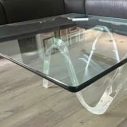 Mid-Century Modern Lucite Wave Base Coffee Table ✨