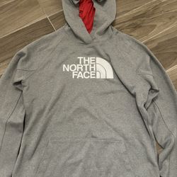 Gray Large North face Hoodie