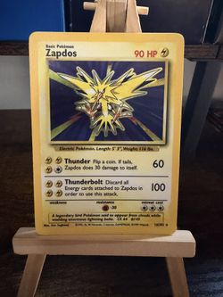 Vintage Pokémon Card Zapdos Base Set Card LP Holo Rare