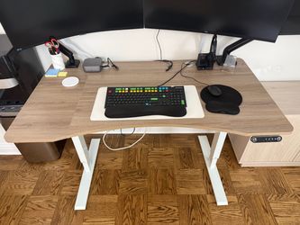 Electric Standing Desk with Wood Top