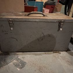Vintage Heavy-Duty Steel Tool Box / Storage Chest