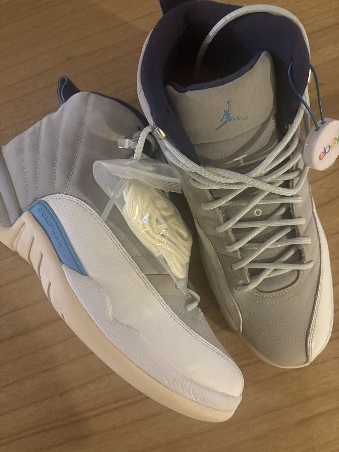 Nike Air Jordan 12 Retro - Grey/University Blue Sz 10 - 130690 007