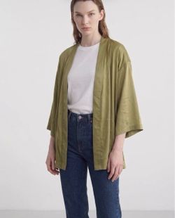 Japanese kimono bathrobe light green
