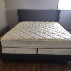 King Bed Frame And Mattress/ Box Spring 