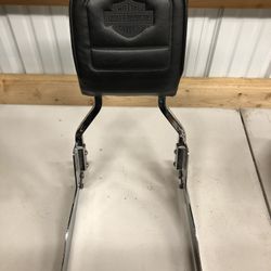HARLEY DYNA BACKREST SISSY BAR BLACK DETACHABLE STREET BOB 2006-2017 BACK REST 