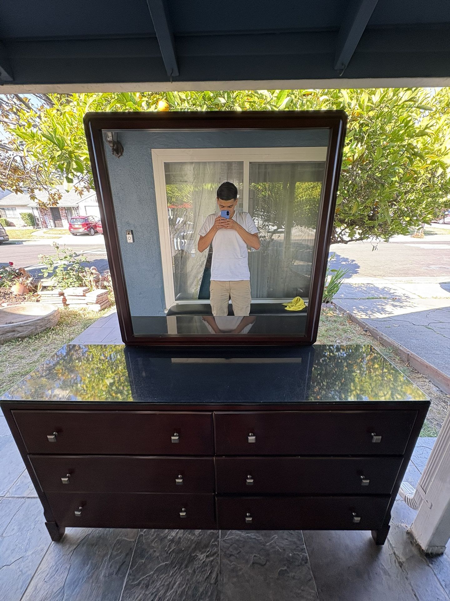 Drawer dresser mirror