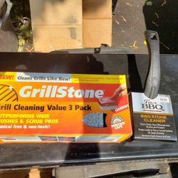 BBQ stone cleaner and box of 3 new stones