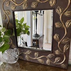 Vintage Embossed Metal Mirror