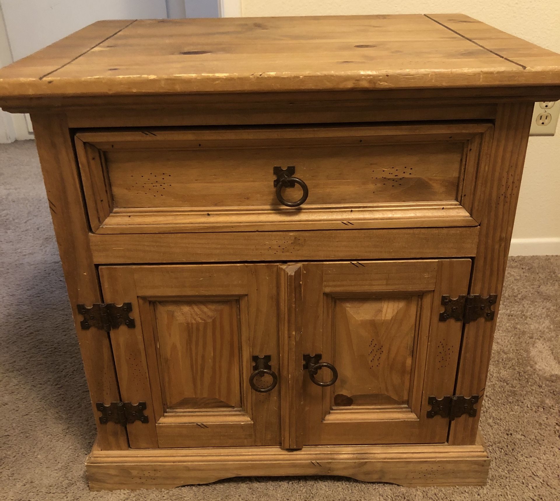 Cabinet/End Table/Nightstand with drawer and small cabinet