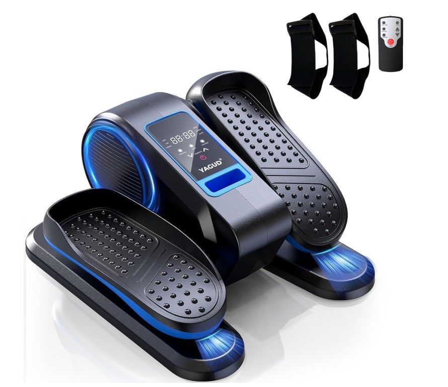 Under Desk Elliptical Machine, Electric Ellipse Leg Exerciser for Senior, 12 Adjustable Speeds Quiet and Portable Seated Pedal Exerciser for Training