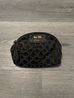 Vintage Coach Madison Op Art Black Signature Cosmetic Case