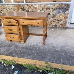 Wooden Desk With Storage Drawers Computer Table