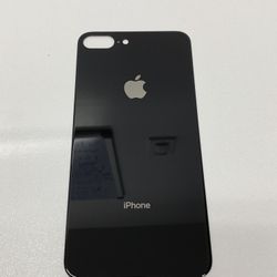 iPhone 8 Plus Back Glass Big Hole Part - Black