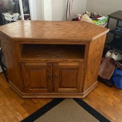 Solid Oak Corner Table