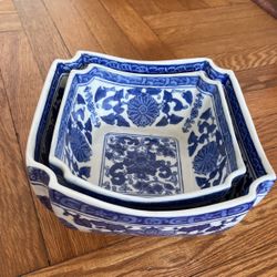 Nesting Blue And White Bowls