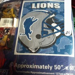 Brand New Dertoit Lions Blanket