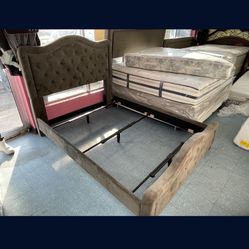 NEW* Queen Fabric Bed / Platform / Frame SAME DAY DELIVERY 🚚 