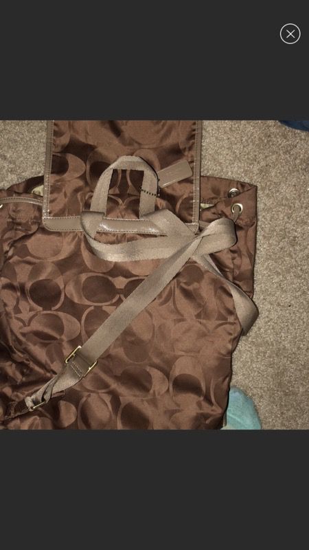 Brown duffel bag