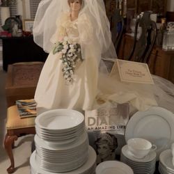 Diana Portrait Of A Bridal Princess Porcelain Doll The Franklin Mint Box