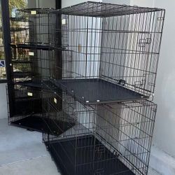 New In Box $30 Smallest To $70 Biggest Size 24” To 48” Small To X Large Dog cage Crate Kennel Pet Carrier Foldable Collapsible Steel Metal Mesh Wire 