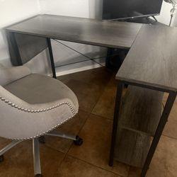 Desk- Gray, L Shape