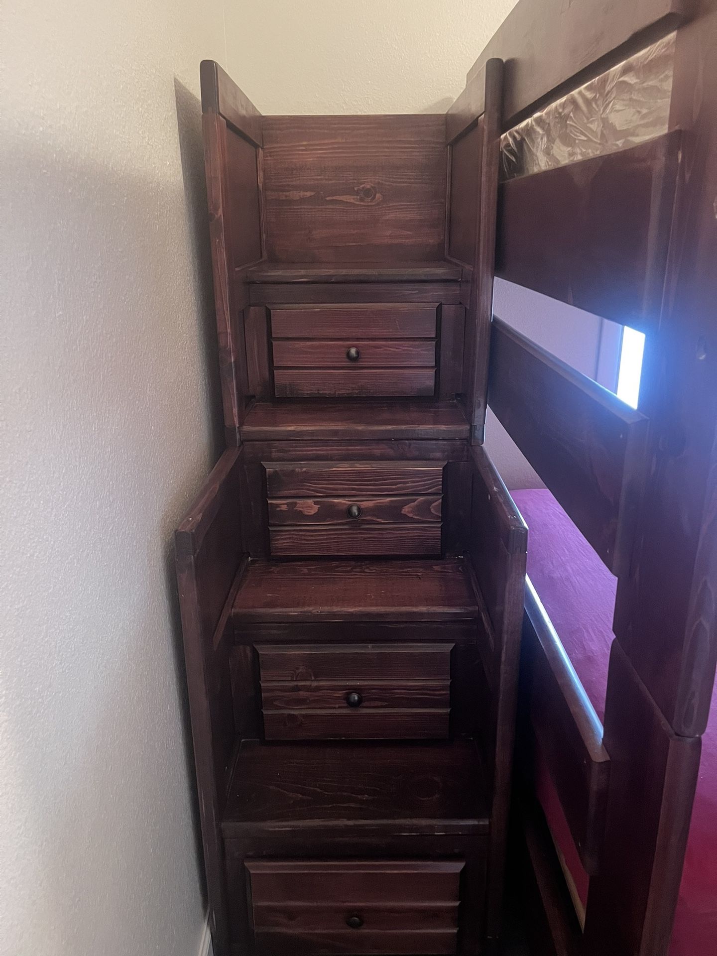 Sedona Full Over Full  Bunk Beds With Stairway Chest. 