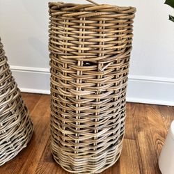 2 Woven Baskets Decor 