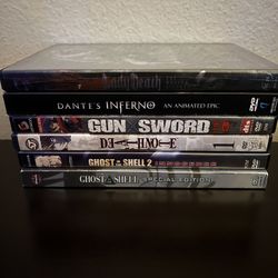 Anime DVDs Ghost In The Shell Death Note Lady Death Dante’s Inferno Gun Sword