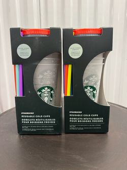 Starbucks Color-Change Confetti Reusable Cold Cups Set