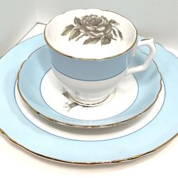 Set Of 6 1940’s Crown Staffordordshire Tea Place Settings  Excellent Like New look Unused