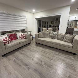 Modern Beige Sofa  – Used / Good Condition – $350