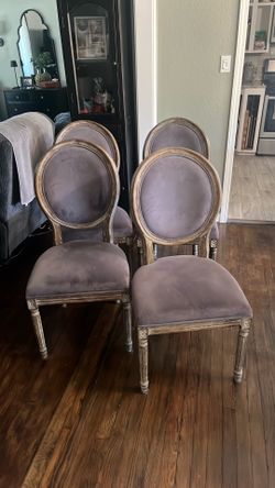 REDUCED  4- dining room chairs / light purple / sturdy / heavy