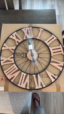 Large Farmhouse Wall Clock Roman Numerals