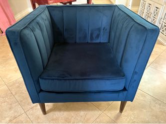 Blue velvet chair