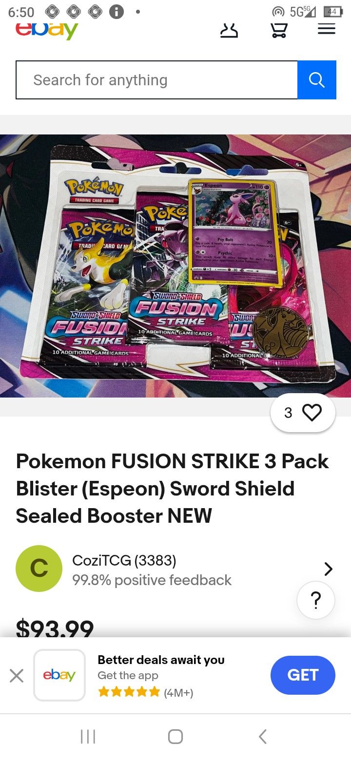 Pokemon Trading Cards Fusion Strike