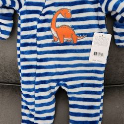 3-6 Months Fleece Footed Jumpsuits