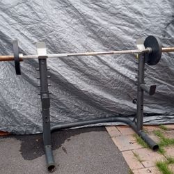 Squat Rack, Olympic Bar & Pair35lb. Plates